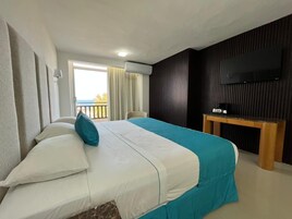 Suite Presidencial, 1 cama king, vista al mar | Ropa de cama de alta calidad, caja fuerte, escritorio