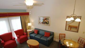 32-inch LCD TV with cable channels, TV, DVD player