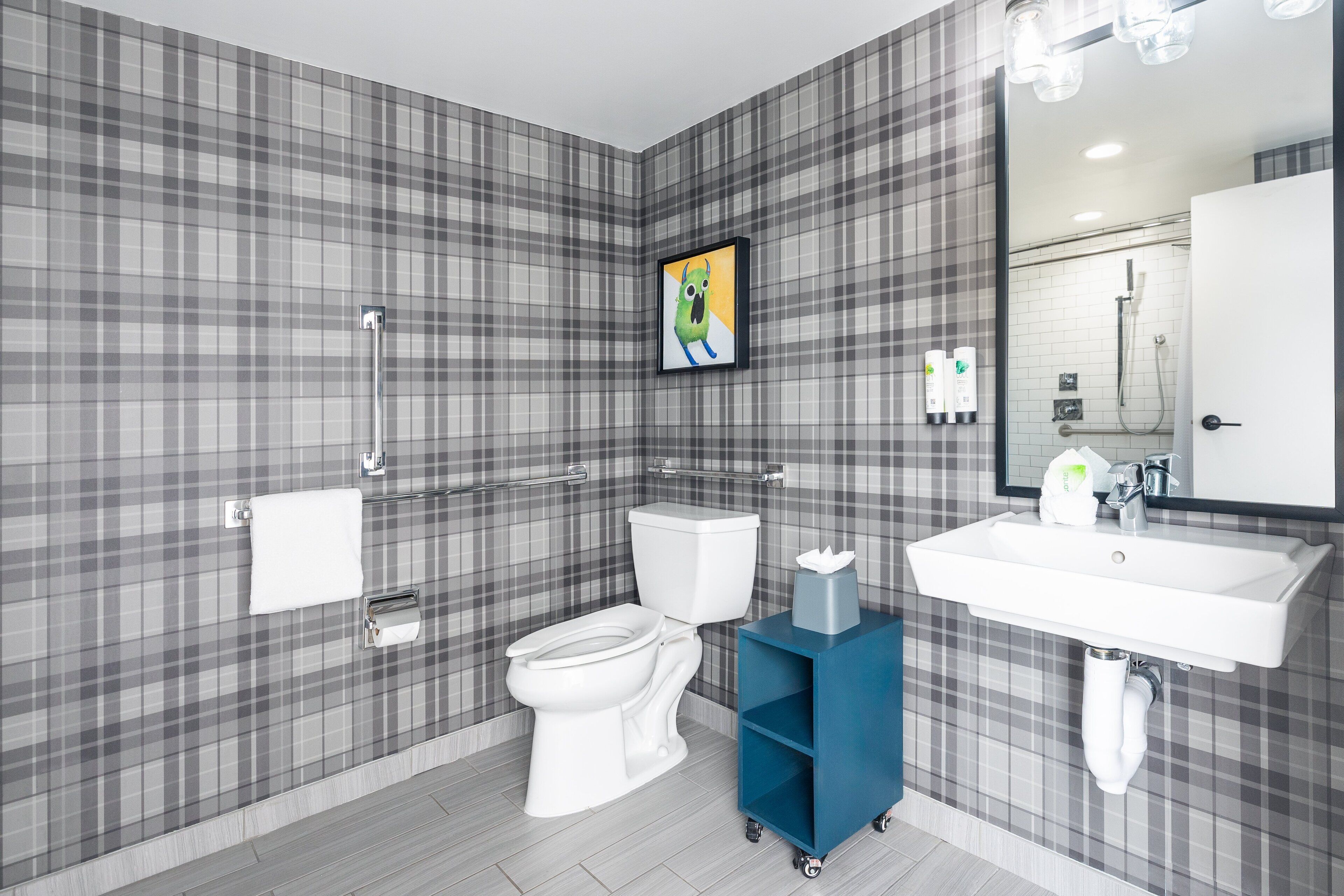 traditional room, 1 queen bed, accessible | accessible bathroom