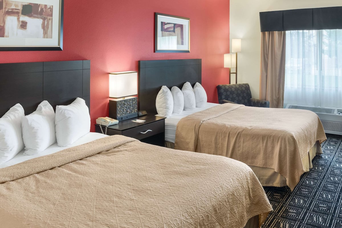 Standard Room, 2 Queen Beds, Non Smoking | Iron/ironing board, free WiFi, bed sheets