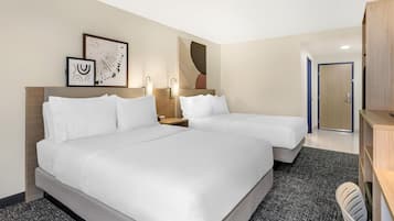 Room, 2 Queen Beds | Desk, laptop workspace, blackout drapes, iron/ironing board