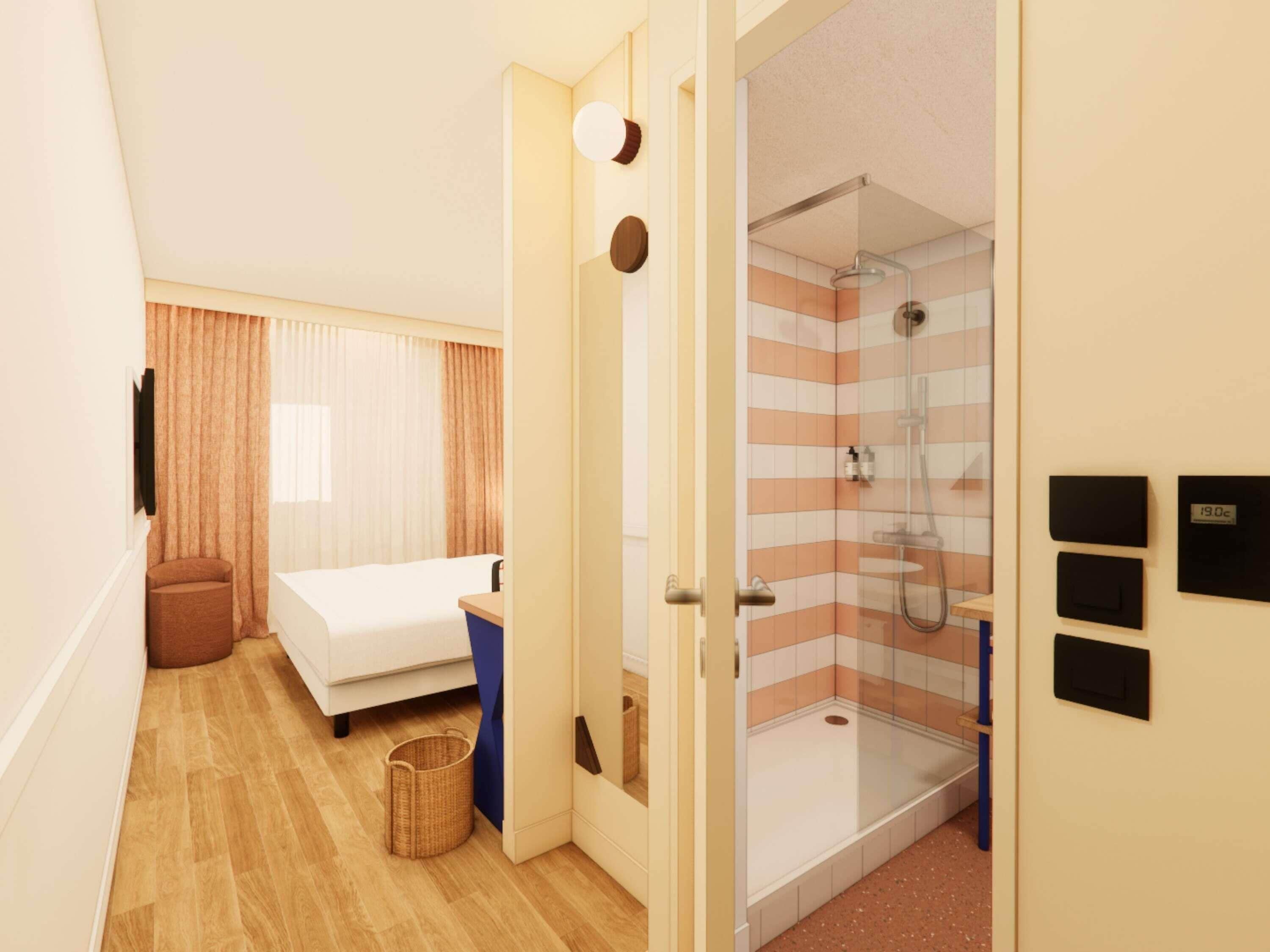 1 bedroom, premium bedding, desk, laptop workspace