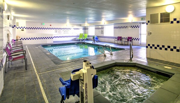 Relax by the pool and unwind in the adjacent hot tub.