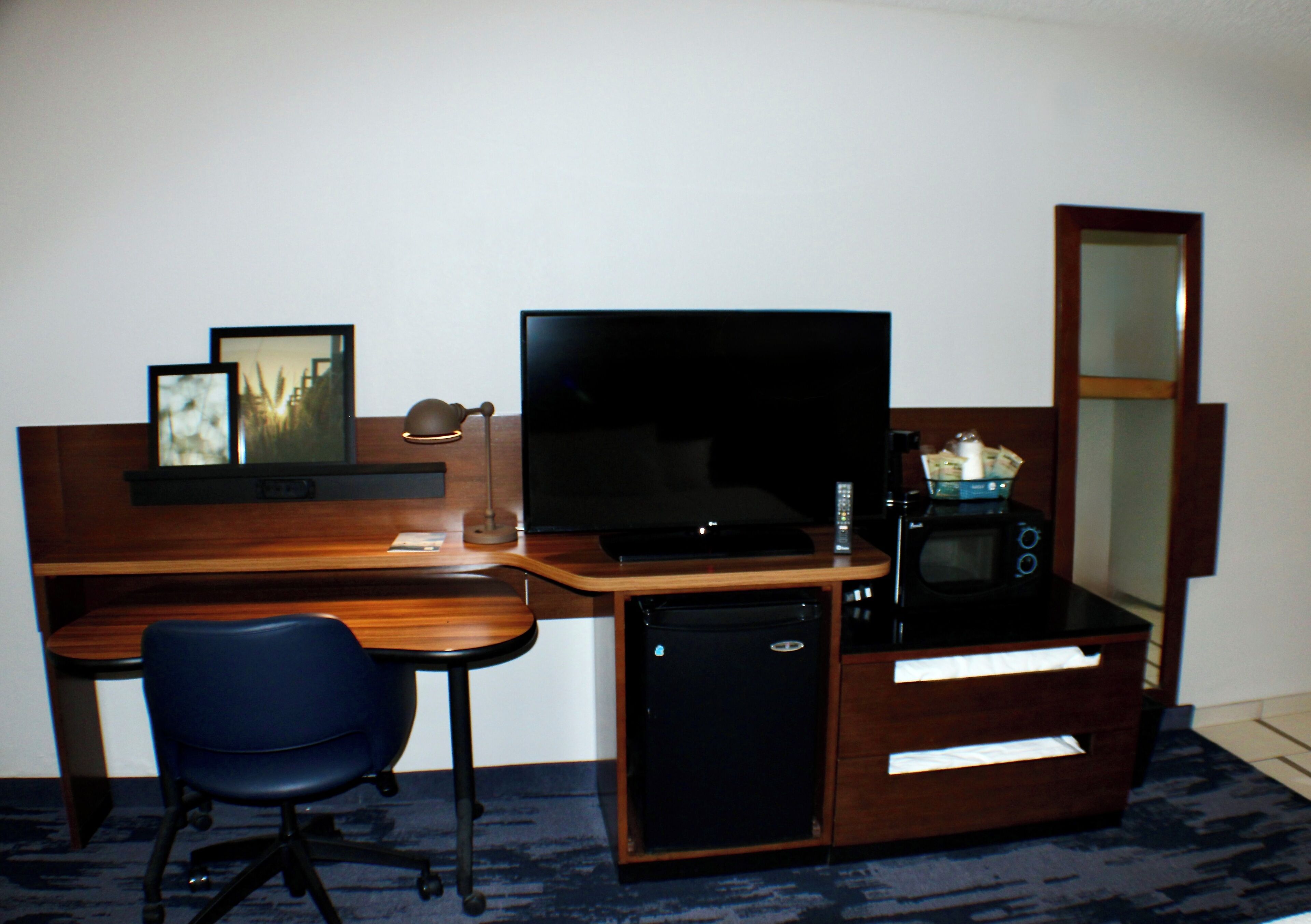 desk, blackout curtains, iron/ironing board, free wifi