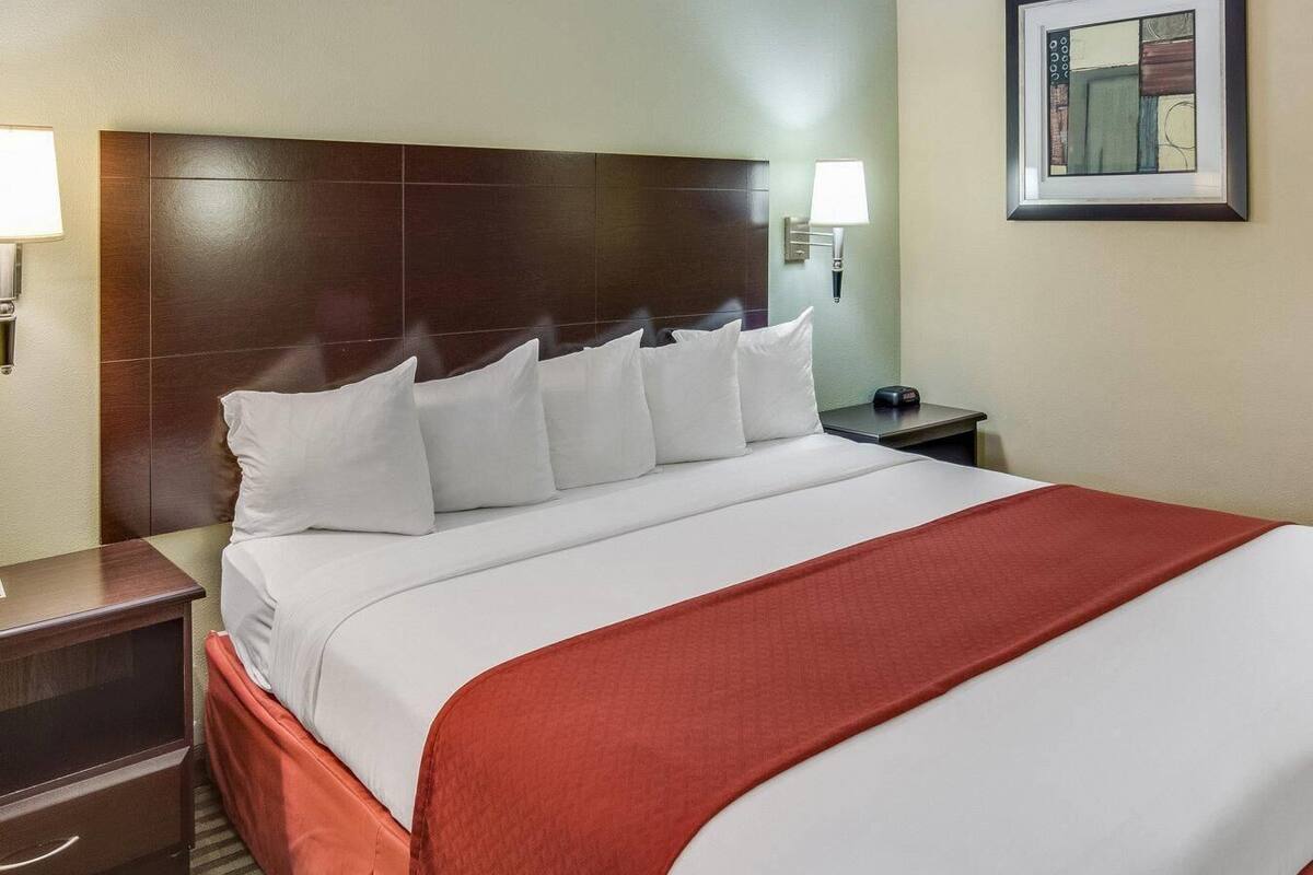 Chambre Standard, 1 grand lit, non-fumeur | Fer et planche Ă repasser, accĂšs au Wi-Fi (inclus), literie fournie