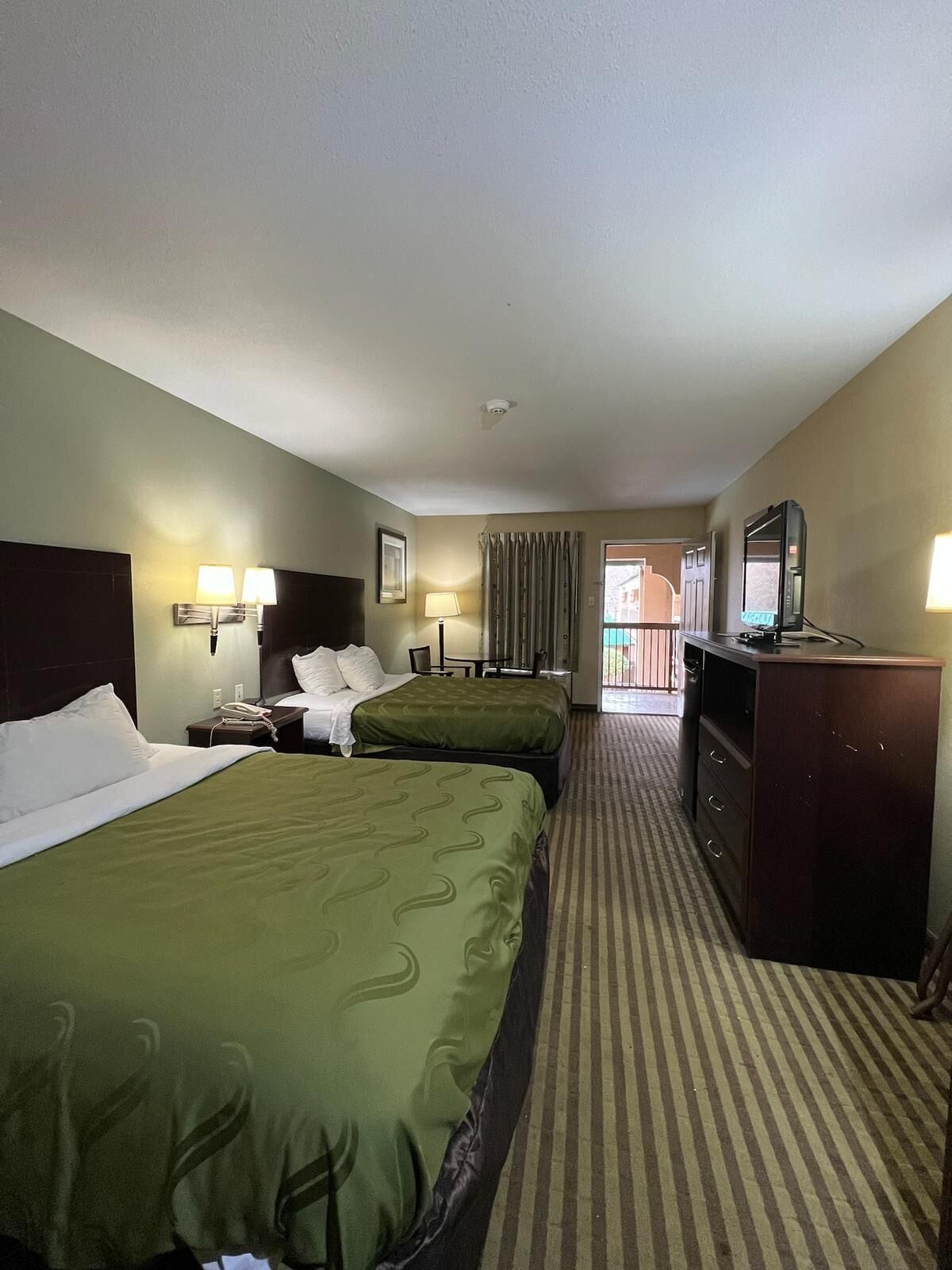 Room, 2 Queen Beds, Non Smoking | Iron/ironing board, free WiFi, bed sheets, alarm clocks