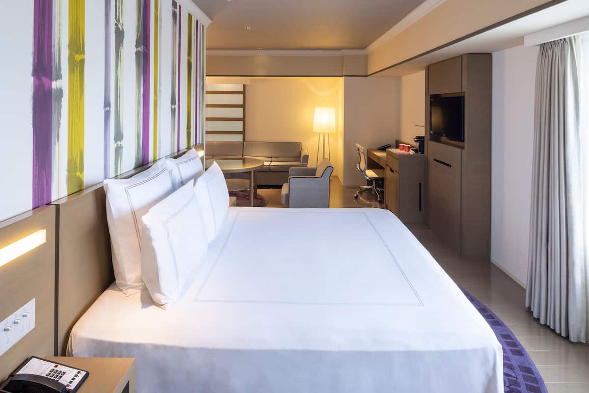Couette en duvet, coffre-fort, bureau, rideaux d’obscurcissement