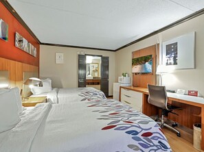 Deluxe Room, 2 Double Beds, Non Smoking | Desk, blackout drapes, iron/ironing board, free WiFi