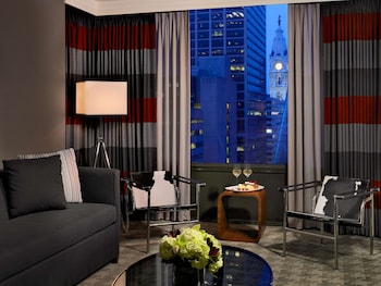 Suite, 1 King Bed, Corner (Sofa Bed) | In-room safe, desk, laptop workspace, iron/ironing board at Sonesta Philadelphia Rittenhouse Square