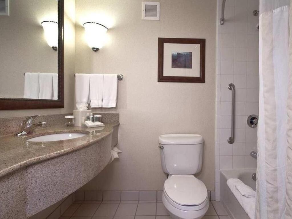 Bathroom | Combined shower/tub, free toiletries, hair dryer, towels