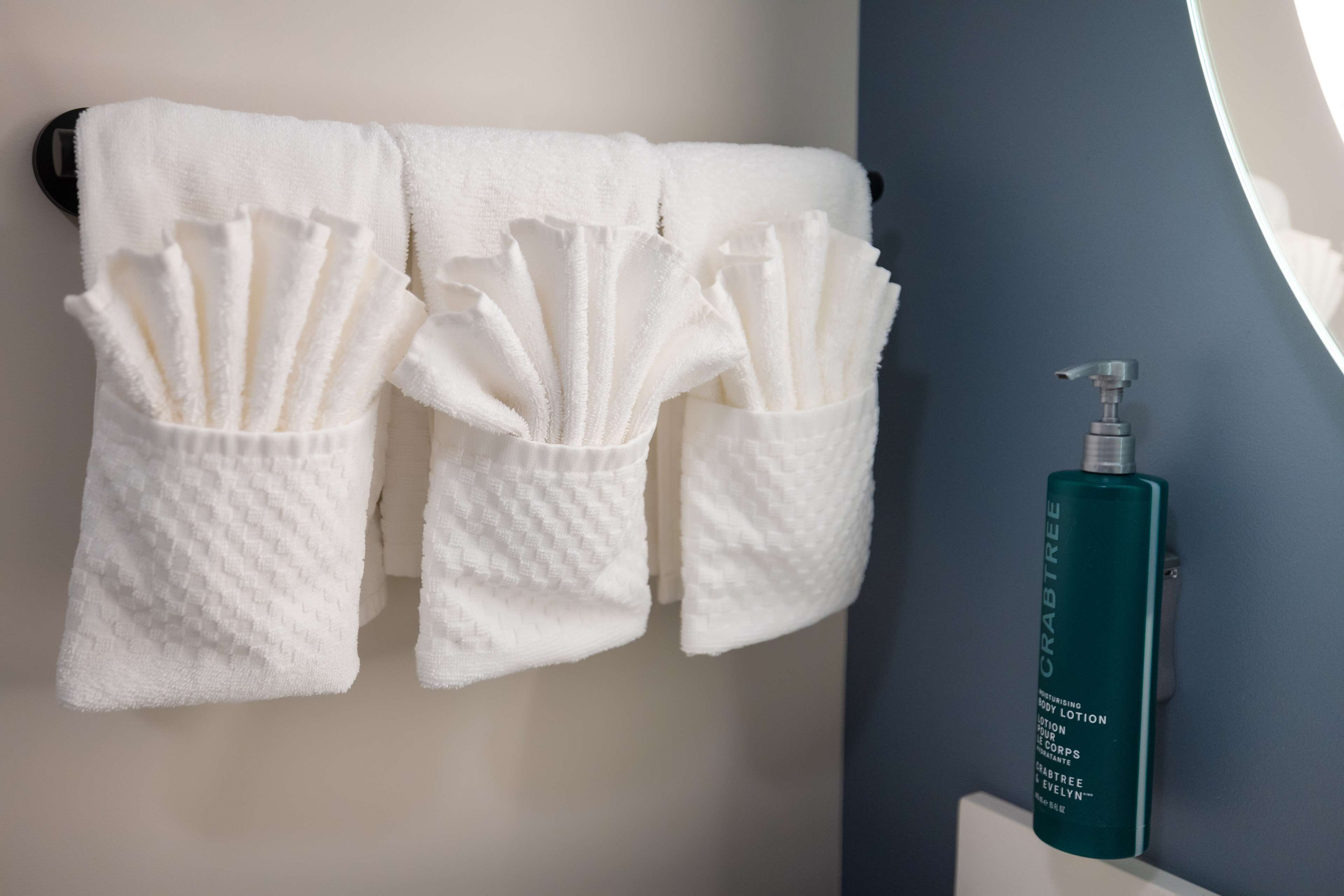 free toiletries, hair dryer, towels