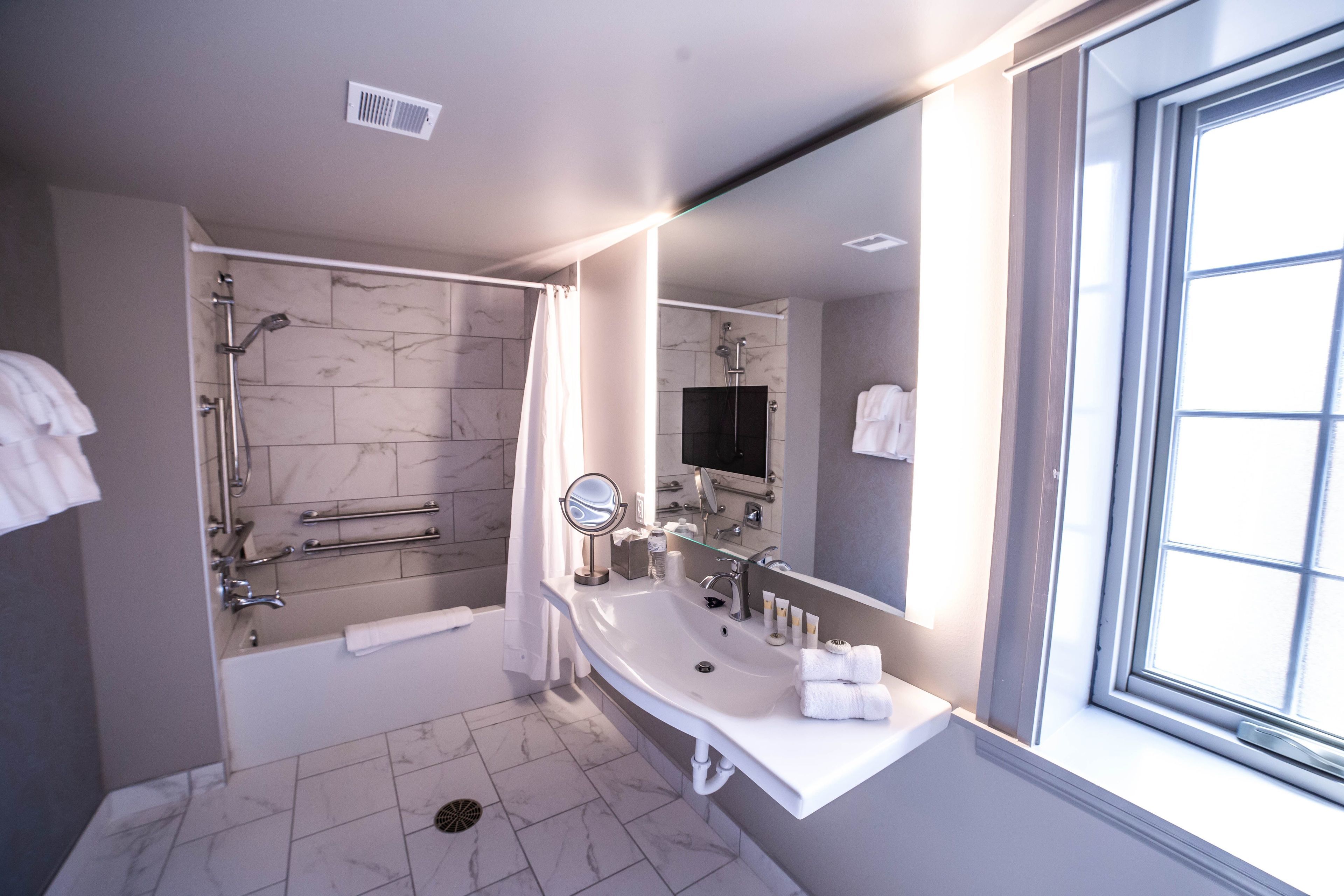 shower, designer toiletries, hair dryer, dressing gowns