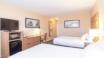 Standard Room, 2 Double Beds | In-room safe, desk, laptop workspace, iron/ironing board