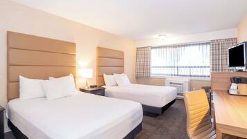 Standard Room, 2 Double Beds | In-room safe, desk, laptop workspace, iron/ironing board