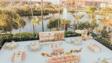 Outdoor banquet area