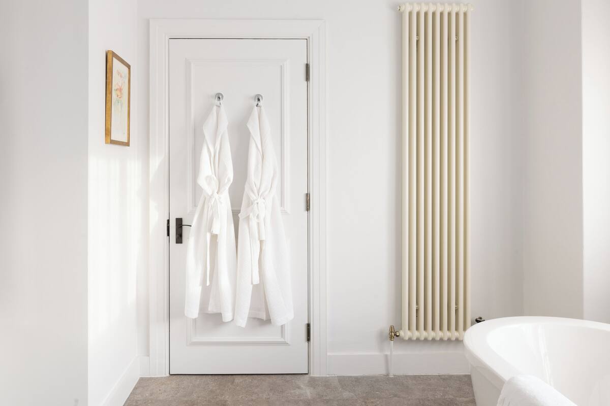 free toiletries, hair dryer, towels