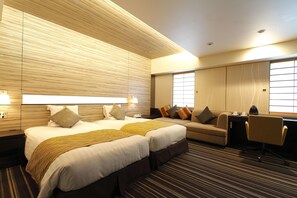 Premier-Zweibettzimmer, Nichtraucher | Hochwertige Bettwaren, Daunenbettdecken, Verdunkelungsvorhänge