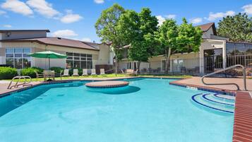 Indoor pool, 2 outdoor pools, open 8:00 AM to 8:00 PM, sun loungers