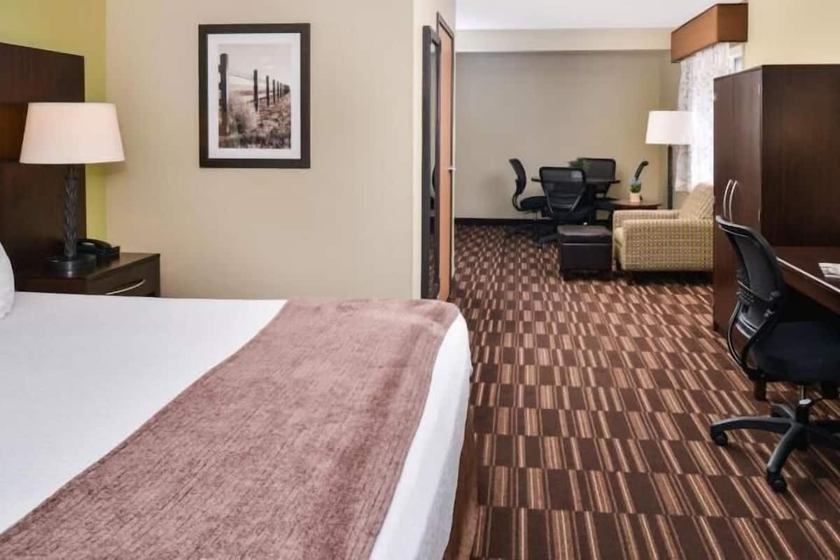 In-room safe, laptop workspace, blackout curtains, iron/ironing board