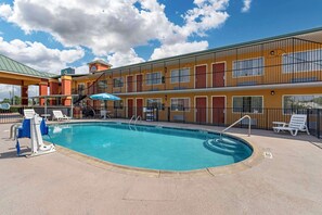 Seasonal outdoor pool, open 10 AM to 10 PM, sun loungers