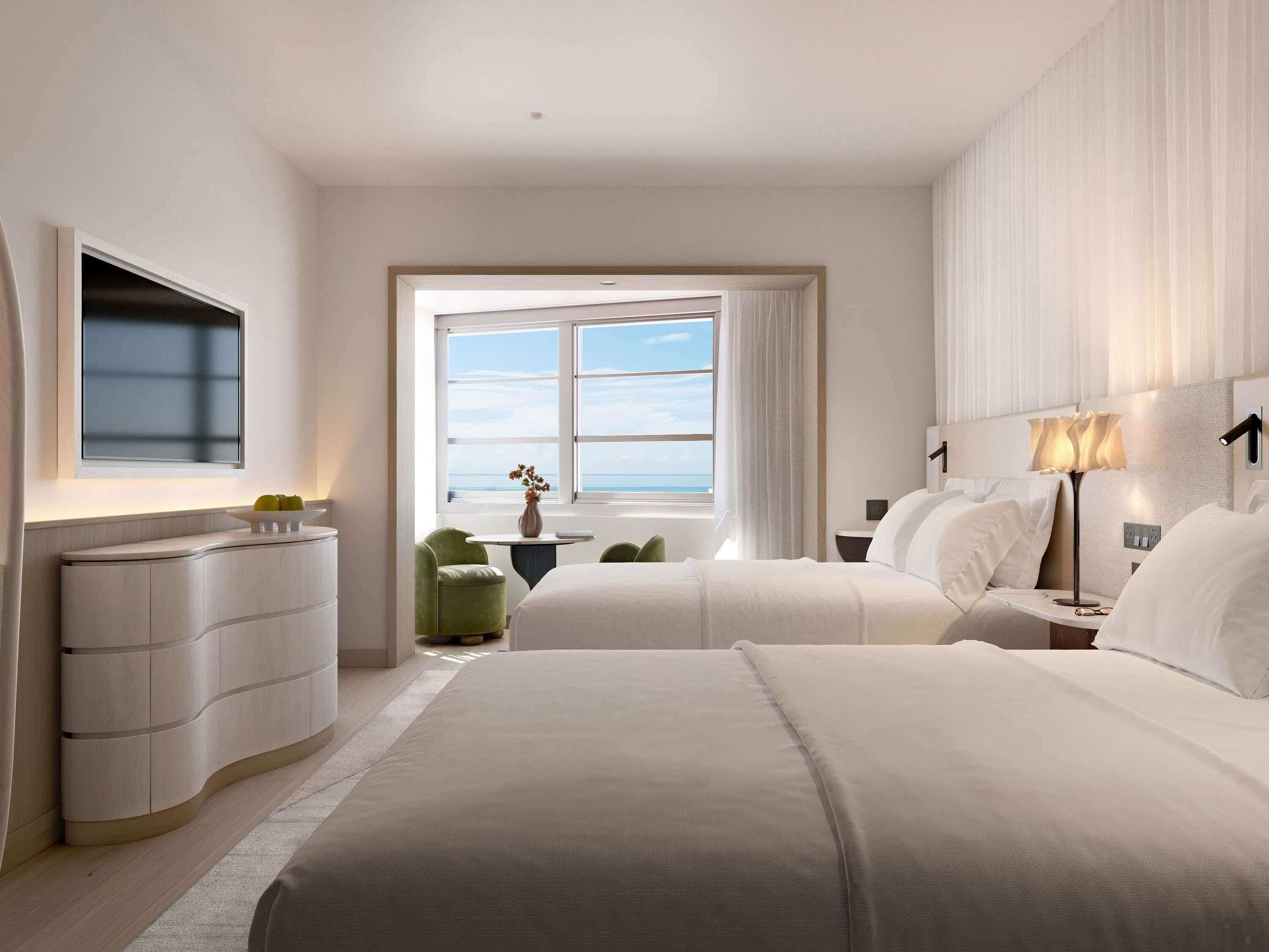 Chambre Double, vue océan | Literie de qualité supérieure, couette en duvet d'oie, minibar