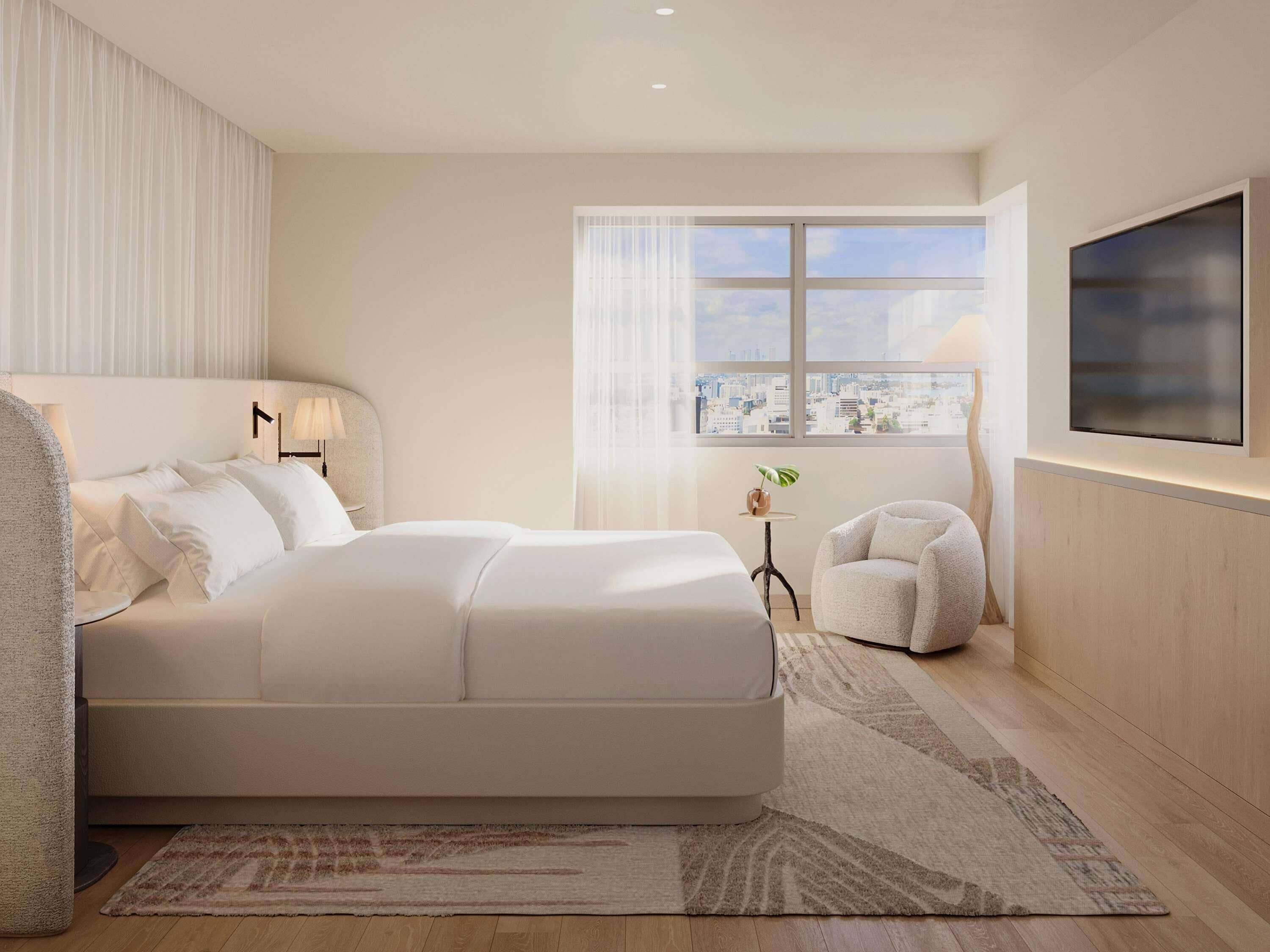 고급 침구, 오리/거위털 이불, 미니바, 객실 내 금고