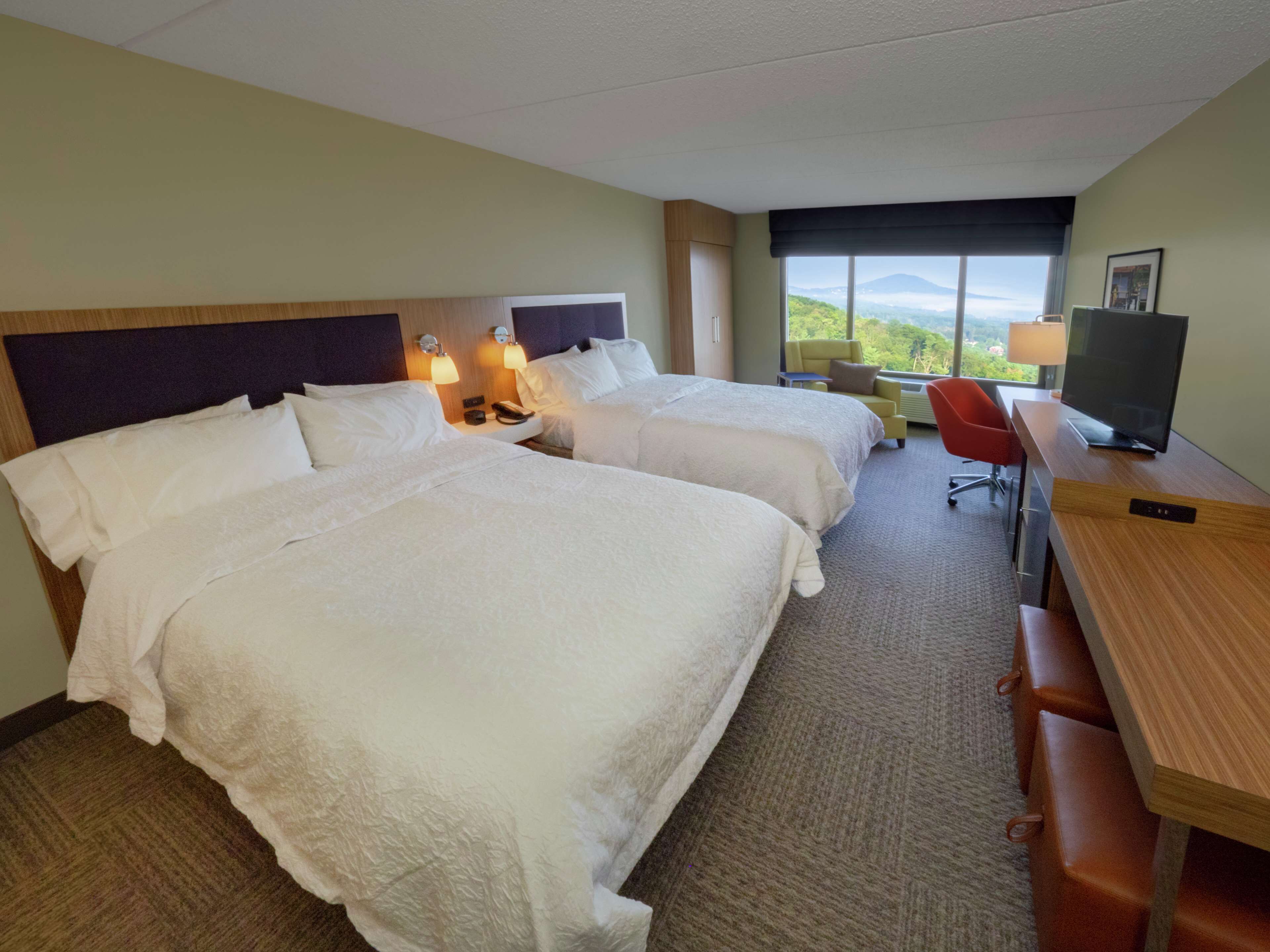 studio, 2 queen beds | blackout curtains, soundproofing, iron/ironing board