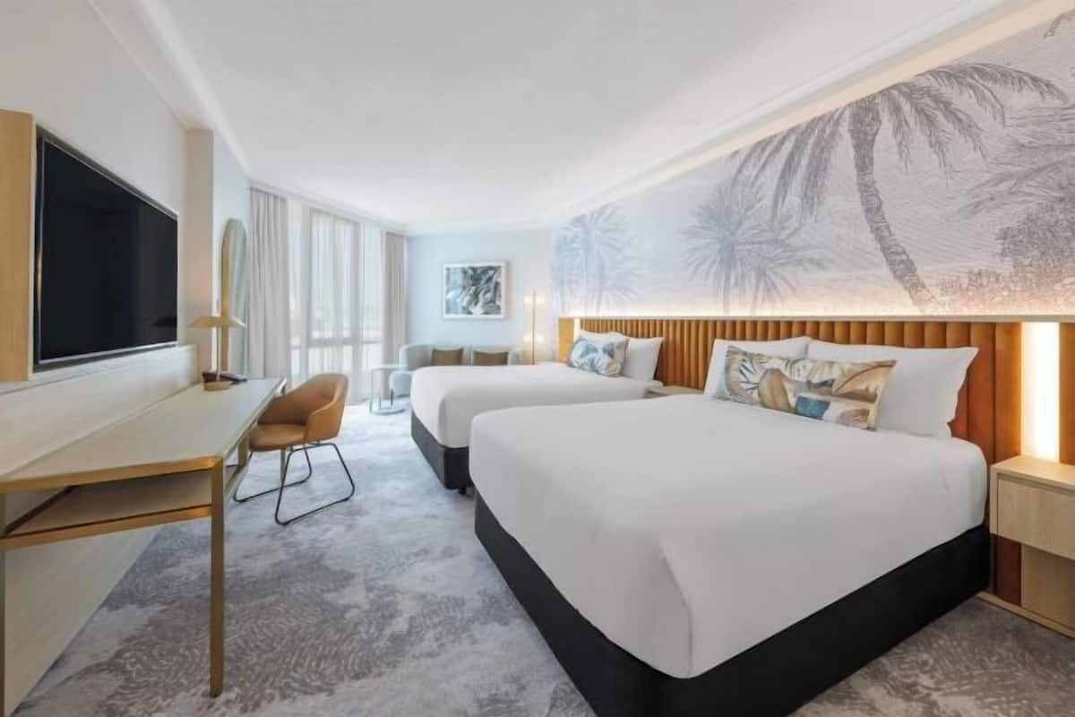 1 slaapkamer, luxe beddengoed, een kluis op de kamer, een bureau