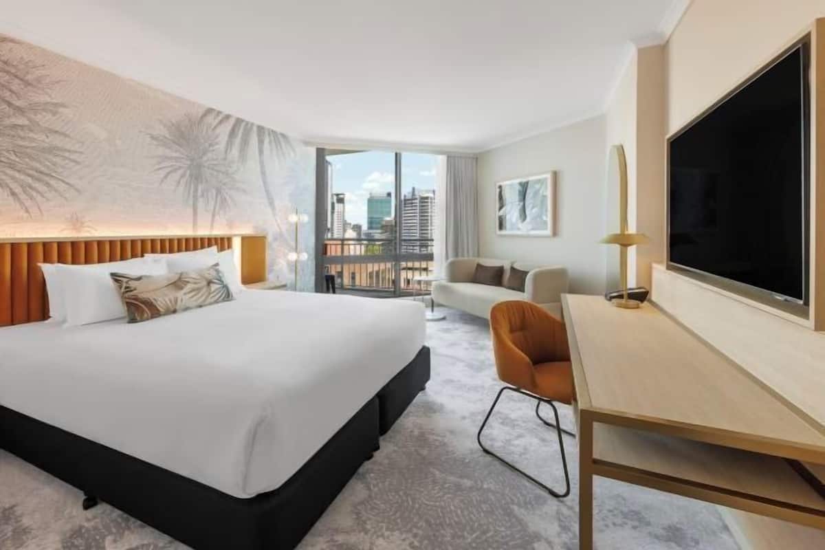 1 slaapkamer, luxe beddengoed, een kluis op de kamer, een bureau