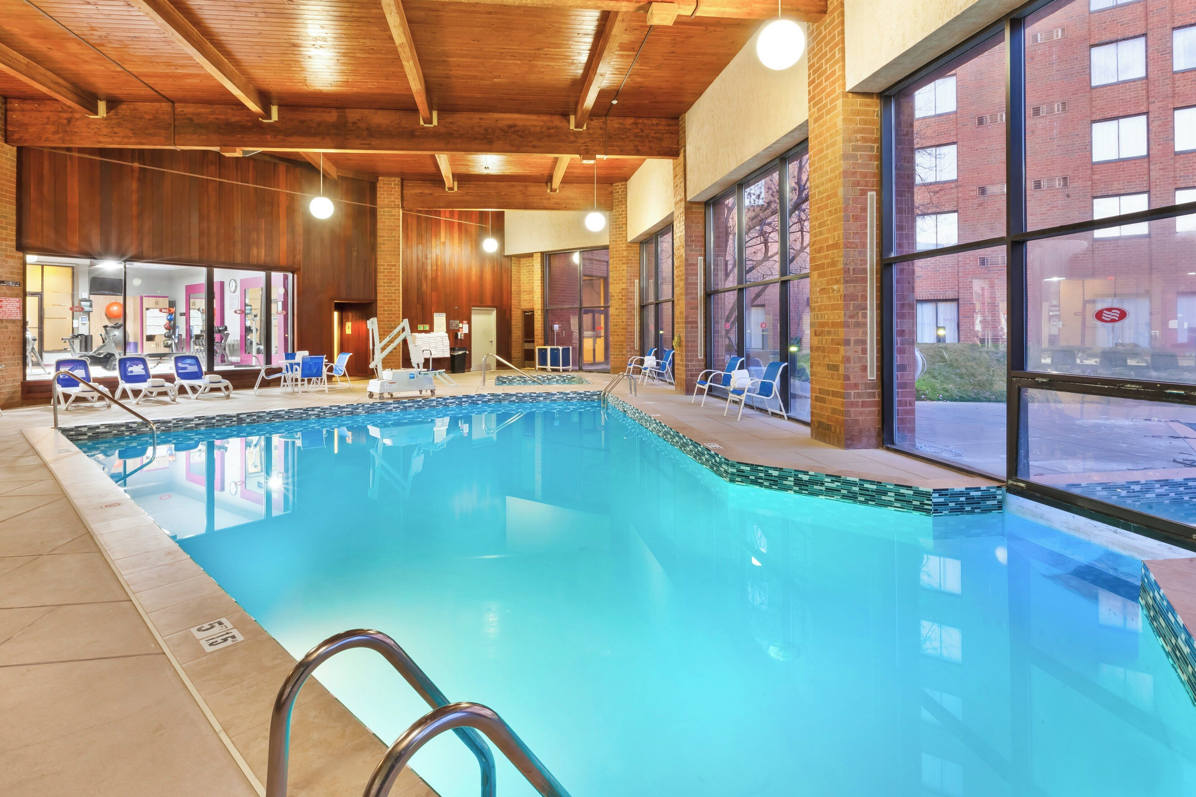 Indoor pool, seasonal outdoor pool, pool umbrellas, sun loungers