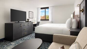 Down comforters, pillowtop beds, desk, laptop workspace