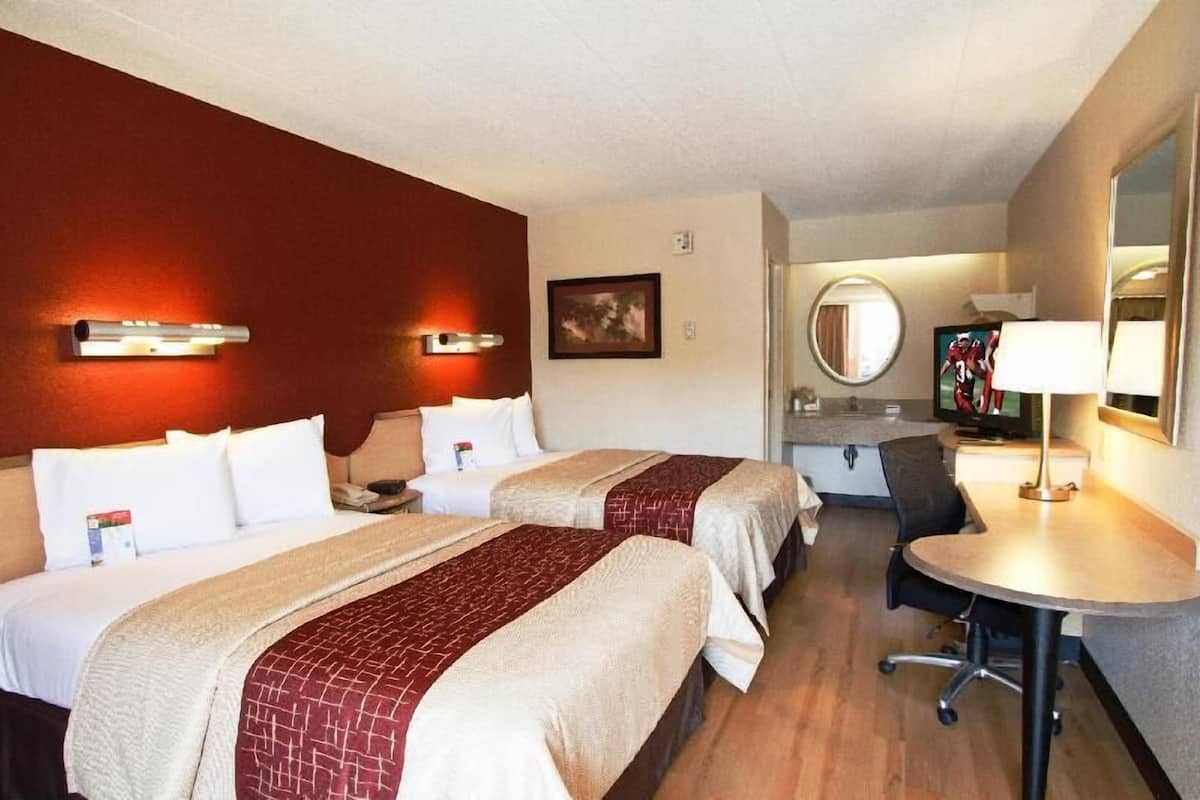 In-room safe, desk, laptop workspace, blackout curtains