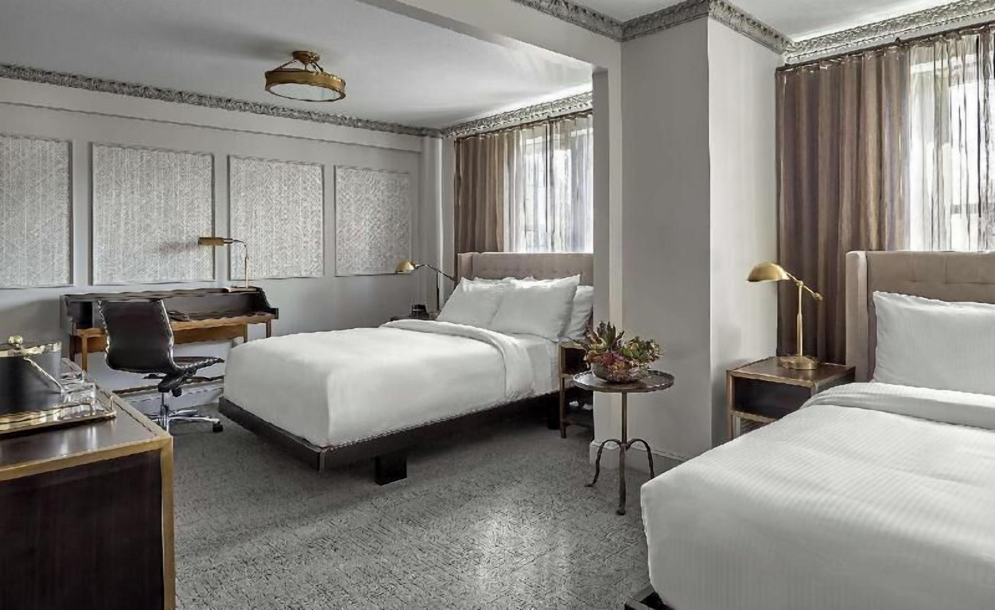 Premium bedding, down duvets, pillow-top beds, in-room safe