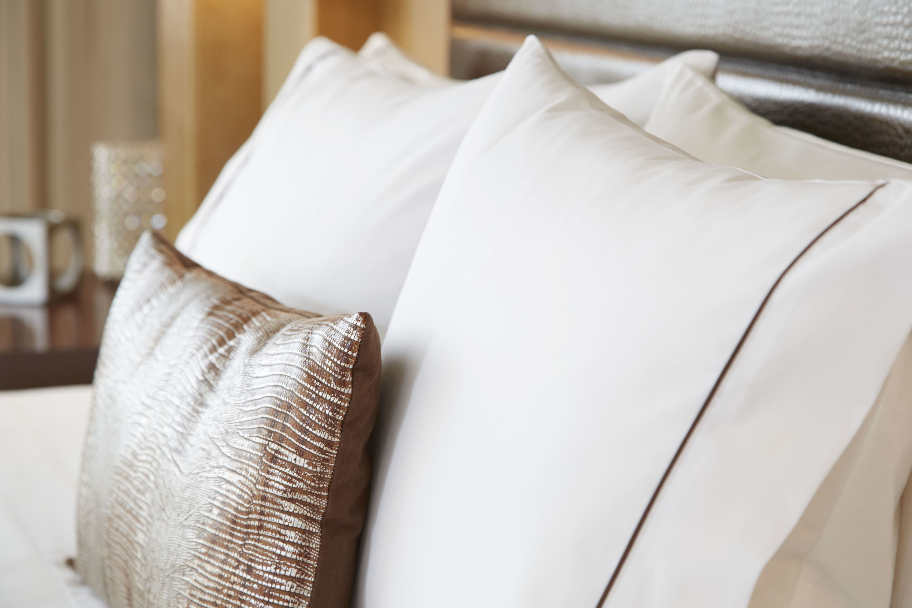 premium bedding, down duvets, pillow-top beds, desk