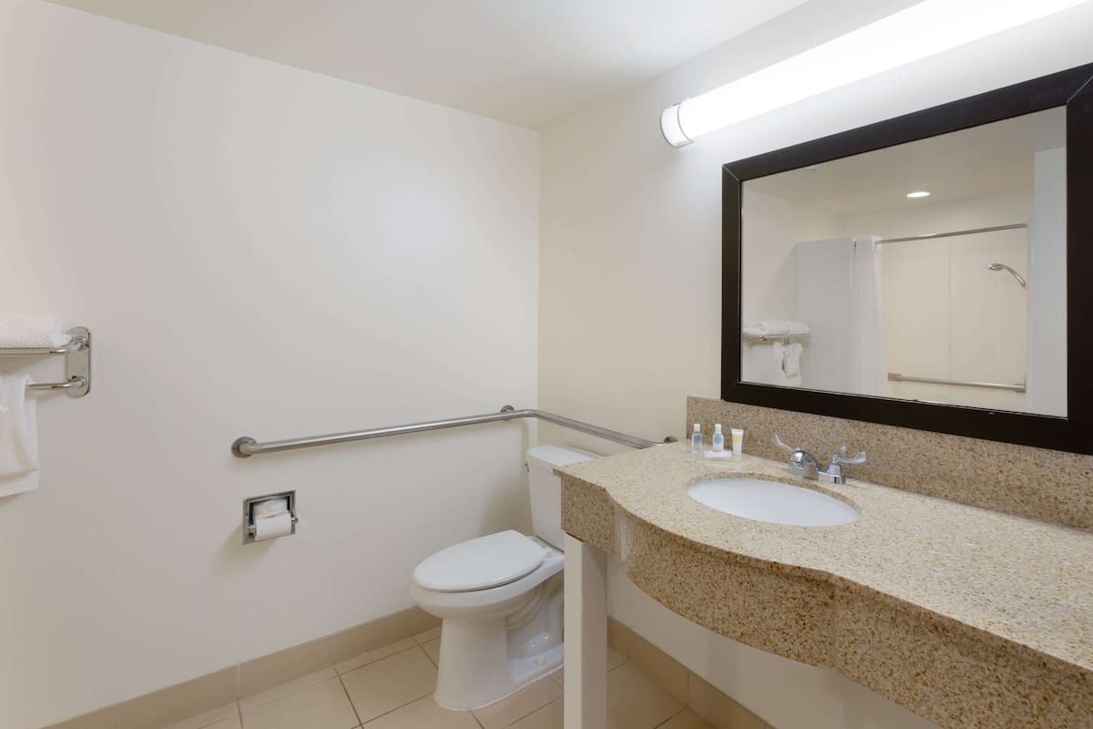 room, 2 queen beds, accessible, non smoking | bathroom | free toiletries, hair dryer, towels, soap