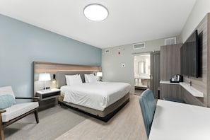 Literie de qualité supérieure, bureau, rideaux occultants