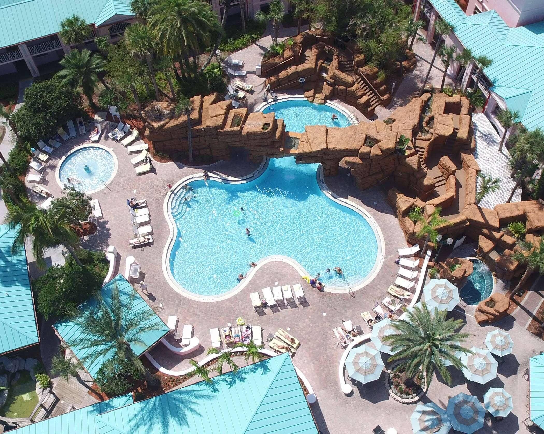 Outdoor pool, a heated pool, sun loungers