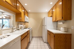 Suite, 2 Bedrooms, Non Smoking | Private kitchen | Full-size fridge, microwave, oven, stovetop