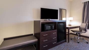 Room, 2 Queen Beds, Non Smoking | Desk, laptop workspace, blackout drapes, iron/ironing board