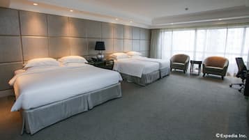 Premier Quadruple Room | In-room safe, desk, laptop workspace, iron/ironing board