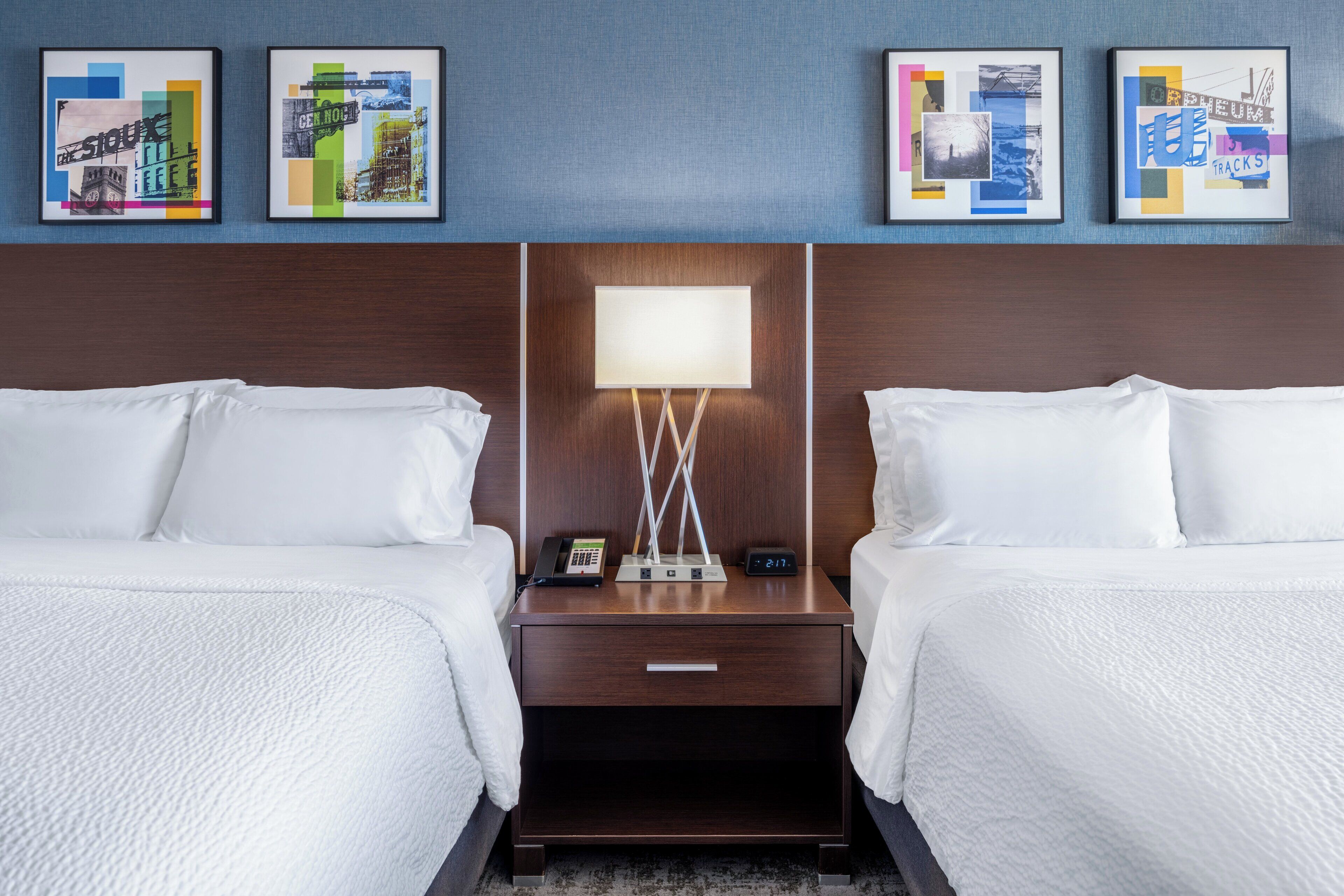 Desk, blackout drapes, iron/ironing board, free cribs/infant beds