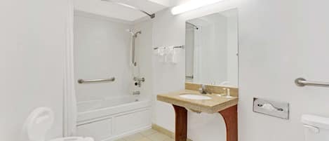 Room, Accessible | Bathroom | Free toiletries, hair dryer, towels
