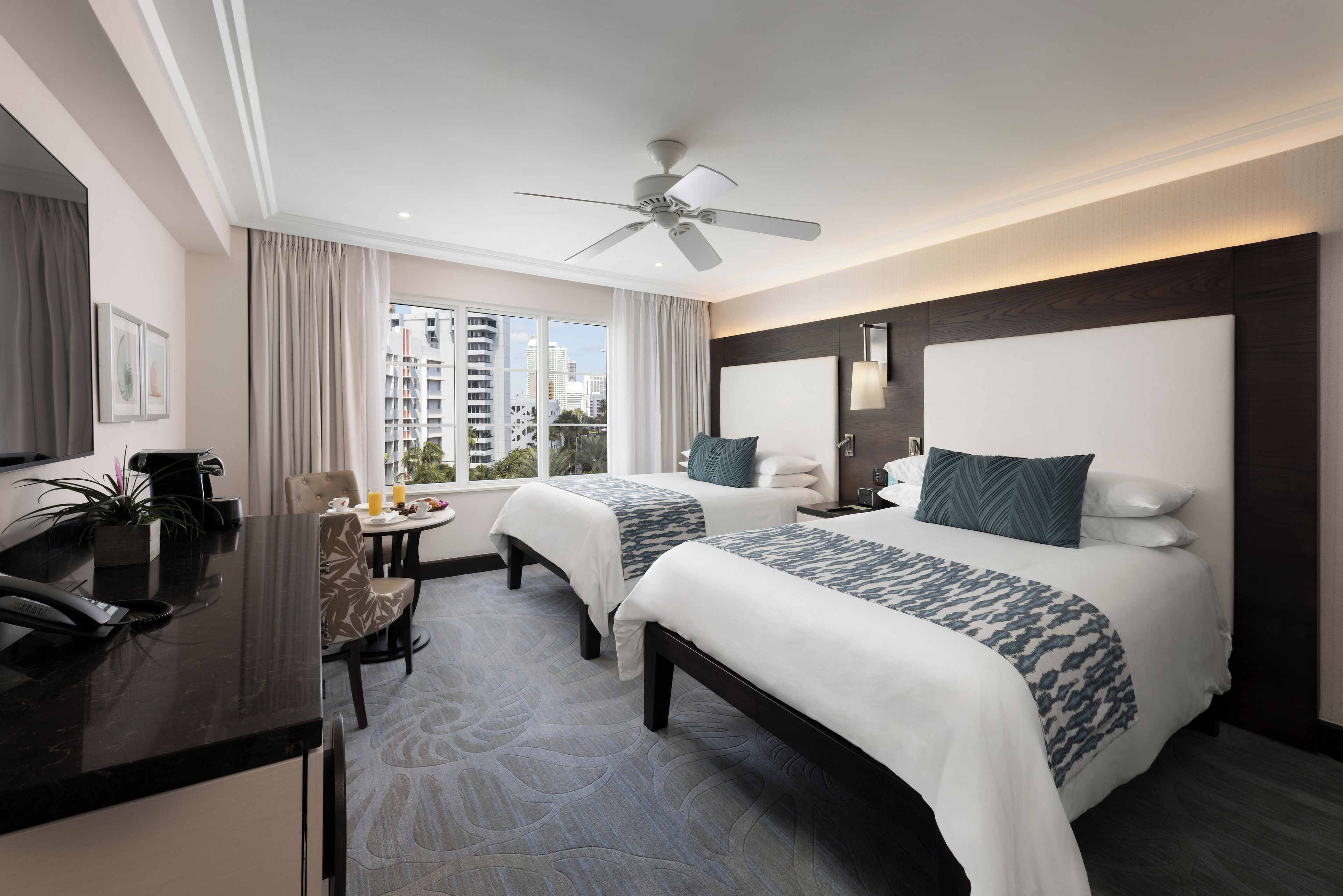 City Room, 2 Double Beds, City View | Egyptian cotton sheets, premium bedding, pillowtop beds, minibar