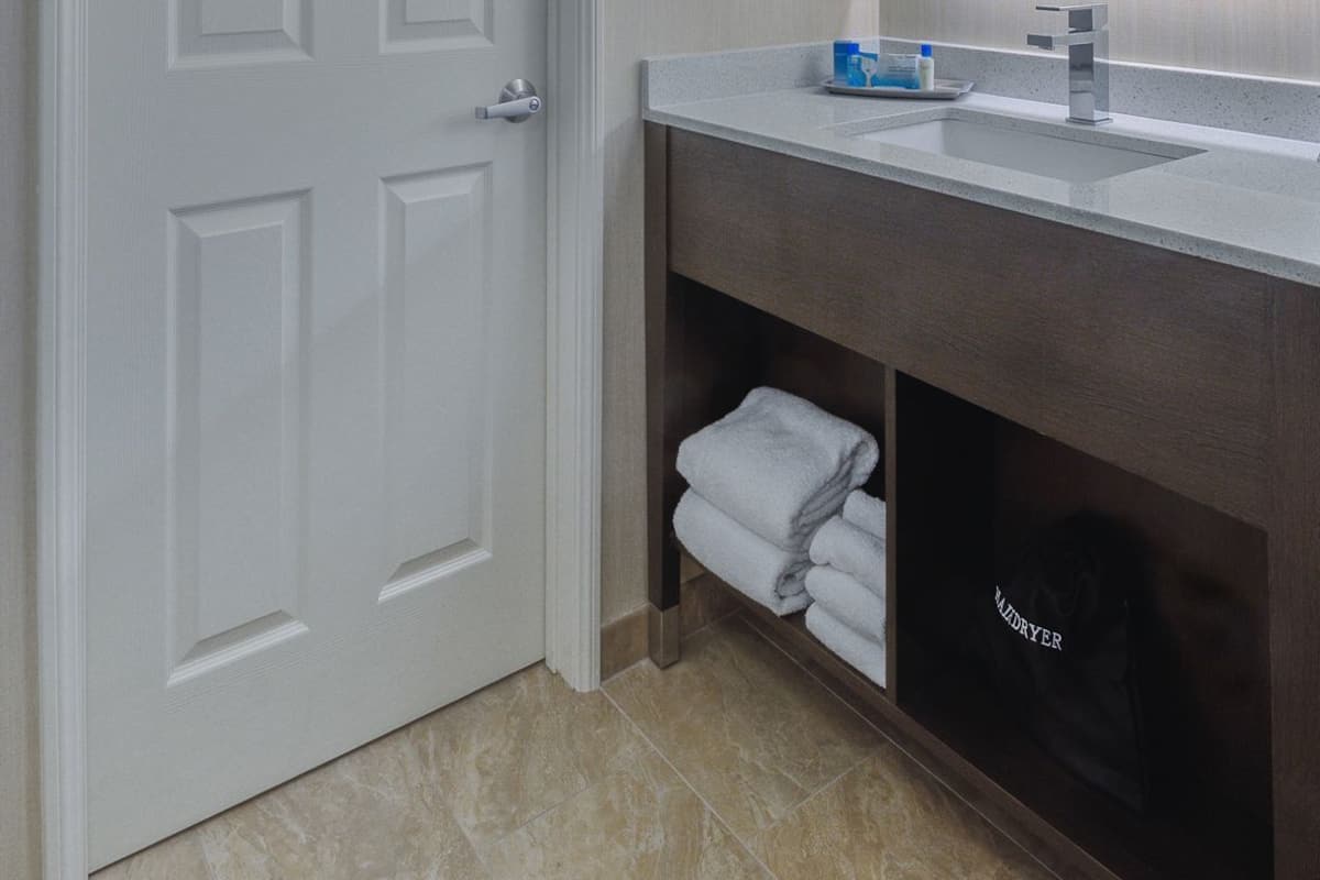 BaƱo | Tina con regadera, amenidades de baƱo gratuitas, secadora de cabello