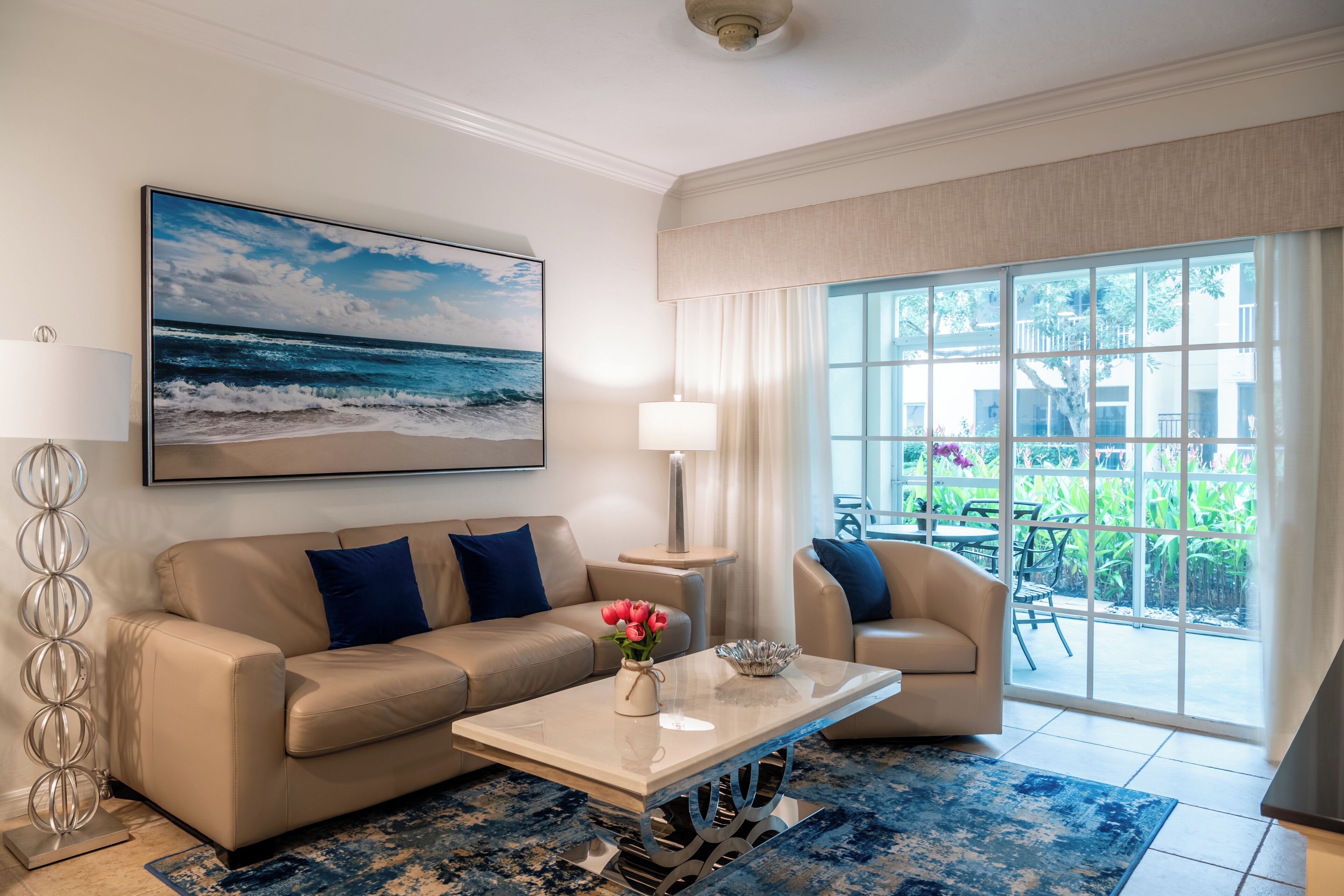 55-inch Smart TV with cable channels, TV, iPod dock