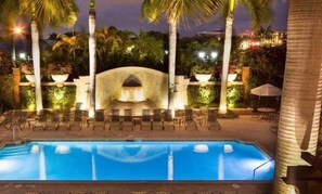 Outdoor pool, open 9:00 AM to 8:00 PM, free pool cabanas, pool loungers