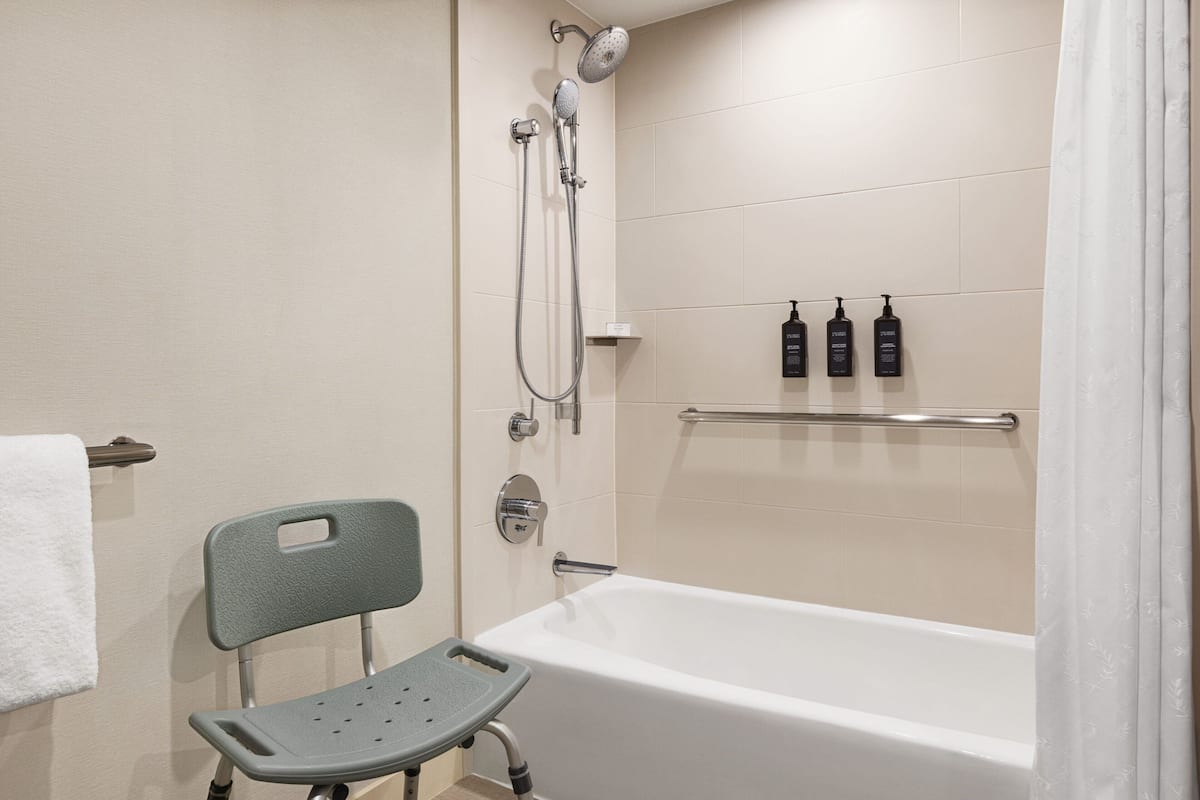Free toiletries, hair dryer, towels
