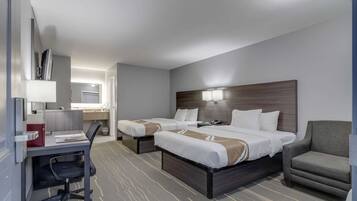 Standard Room, 2 Queen Beds, Non Smoking | Desk, blackout curtains, iron/ironing board, free WiFi