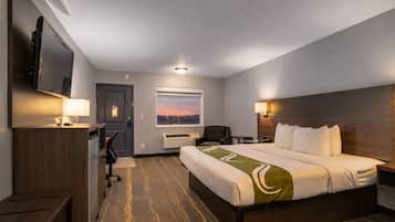 Desk, blackout drapes, iron/ironing board, free WiFi