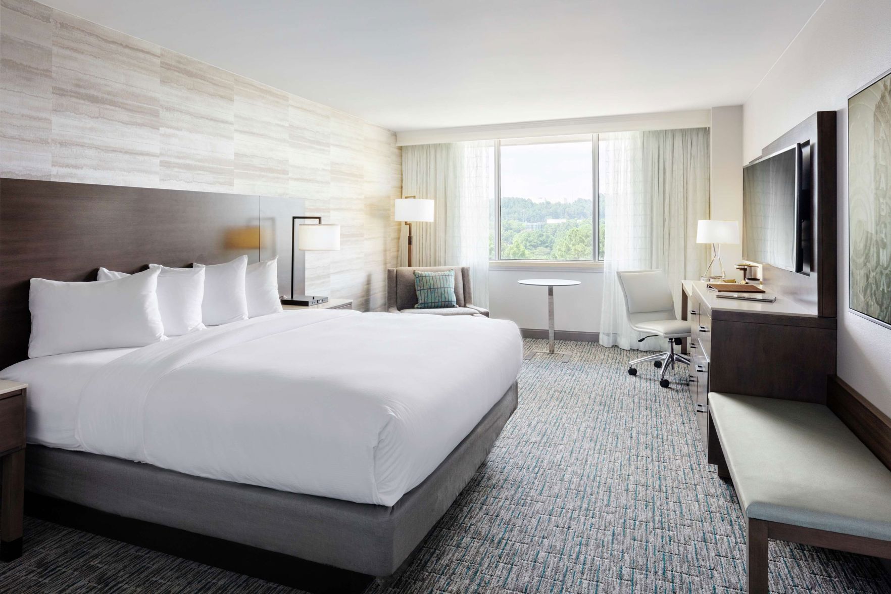 Premium bedding, pillowtop beds, in-room safe, desk
